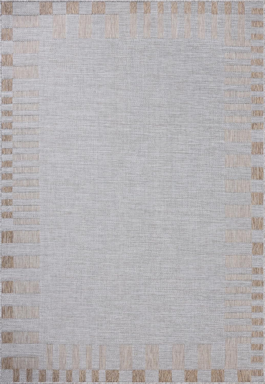 Loloi Amber Lewis Topanga Collection TOP-08 Silver/Natural 5'-3" x 7'-6" Indoor/Outdoor Area Rug