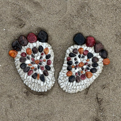 Outdooor Stepping Stones - Decorative Garden Stones for Patio, Deck, Garden or Sidewalk Faux Cobblestone Stepping Stones (Set of 2#B Small Size