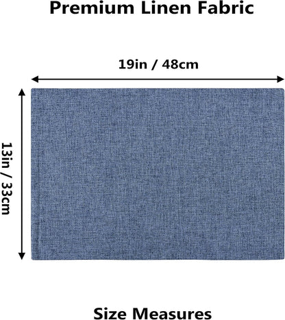 Home Brilliant Set of 4 Placemats Blue Placemats Heat Resistant Dining Table Place Mats Kitchen Table Mats, Navy Blue