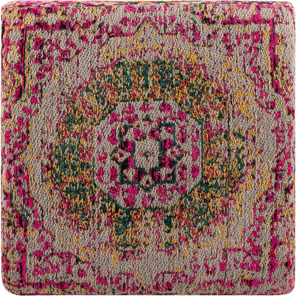 Mark&Day Pouf Ottoman, Kaltenleutgeben Traditional Bright Pink Cube Pouf Foot Rest for Living Room, Bedroom and Boho Home Decor (18"x18"x18")