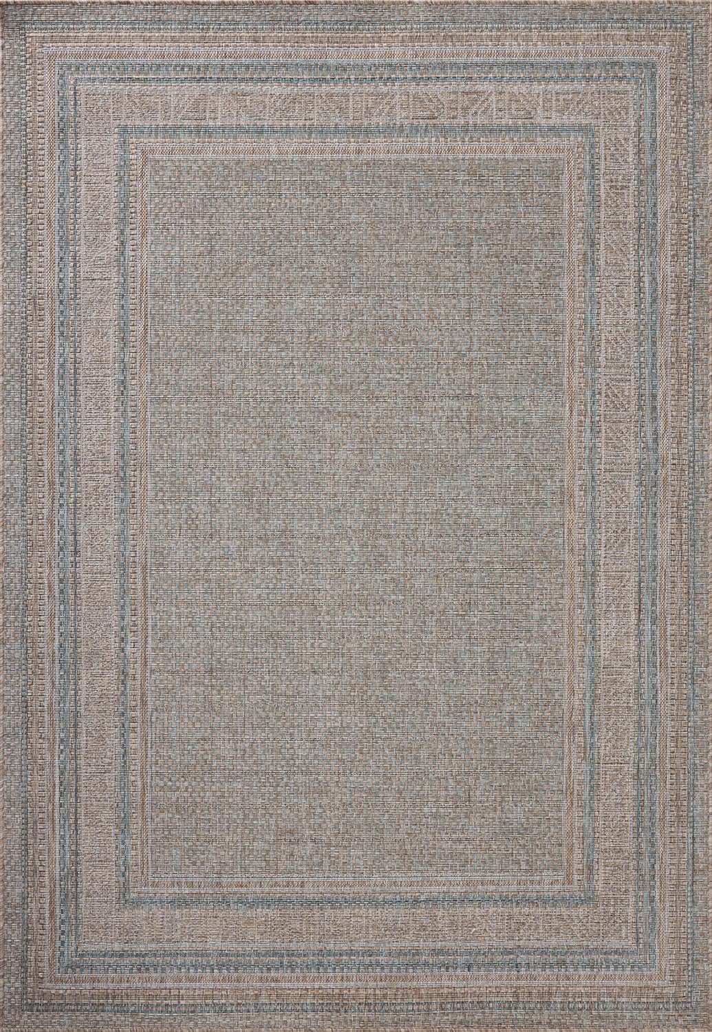 Loloi Amber Lewis Topanga Collection TOP-05 Natural/Teal 9'-2" x 12'-0" Indoor/Outdoor Area Rug