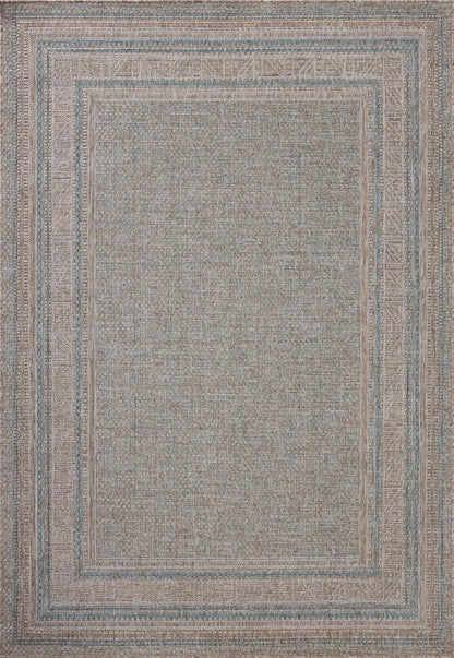 Loloi Amber Lewis Topanga Collection TOP-05 Natural/Teal 9'-2" x 12'-0" Indoor/Outdoor Area Rug