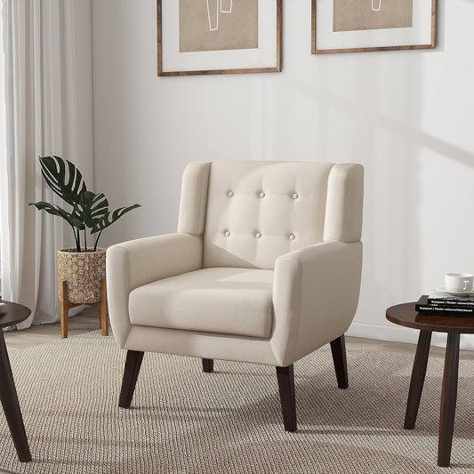 UIXE Accent Chair, Modern Upholstered Armchair in Fabric for Living Room, Comfy Club Arm Chairs