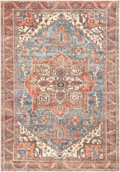 Keen Home Design 3x5 Rug - Machine Washable Entry Rug with Non-Slip Backing, Ideal for Enteryway, Kitchen, Bathroom, Laundry Room - Vintage, Easy Clean, Durable, Low Pile Rug - (3' x 5')