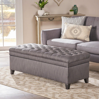 Christopher Knight Home Juliana Fabric Storage Ottoman, Gray