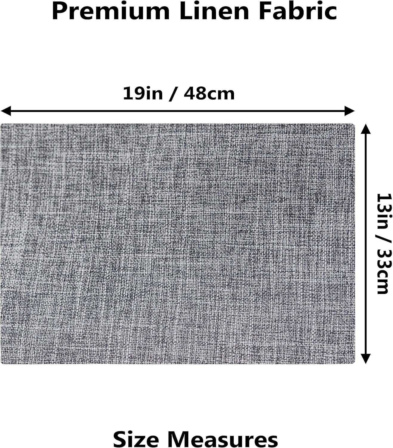Demetex Grey Placemats Set of 4 Farmhouse Heat Resistant Linen Table Place Mats Washable Cloth Plate Mats for Party Picnic Buffet, Ash Grey
