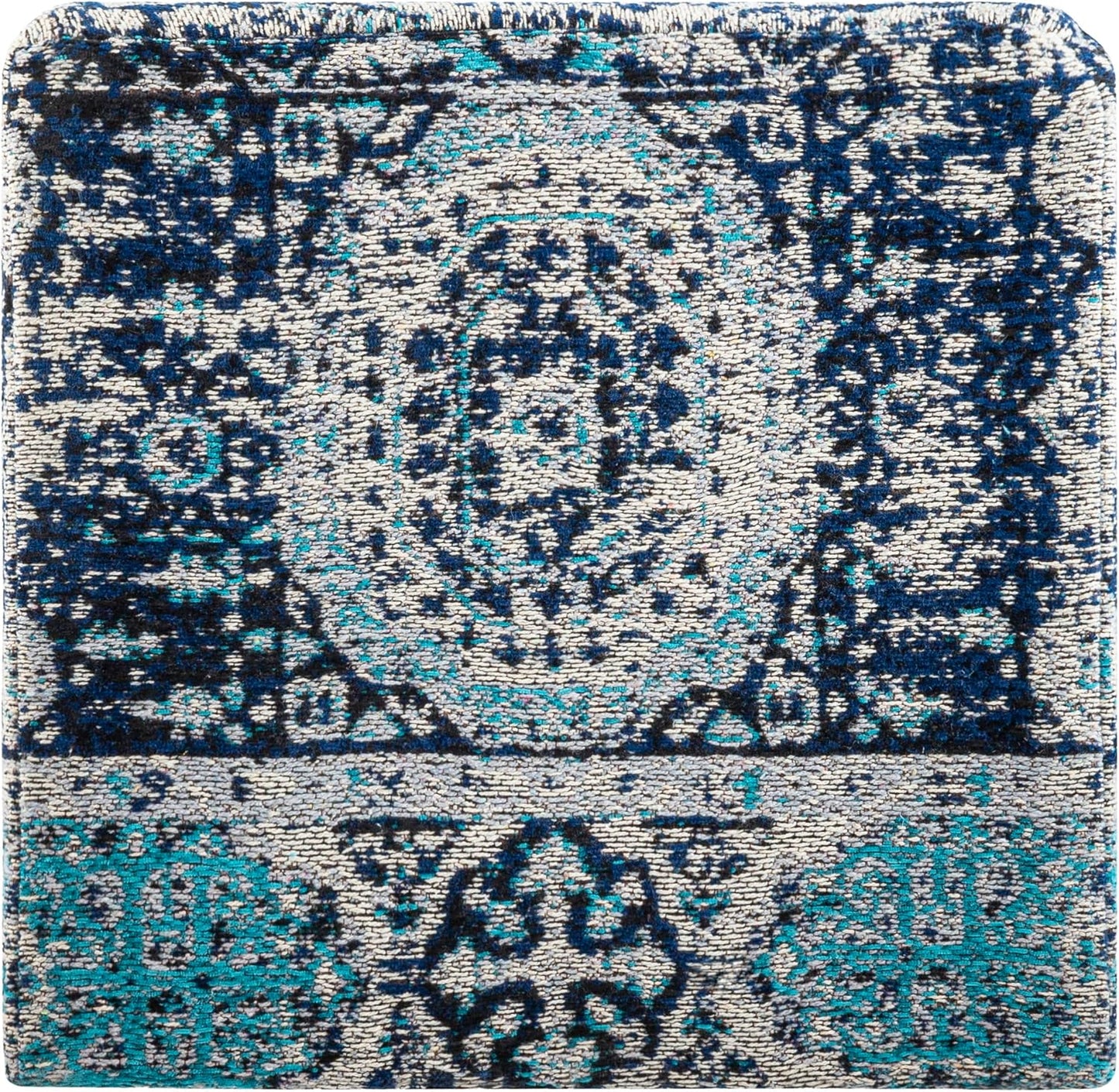 Mark&Day Pouf Ottoman, Kaltenleutgeben Traditional Teal Cube Pouf Foot Rest for Living Room, Bedroom and Boho Home Decor (18"x18"x18")