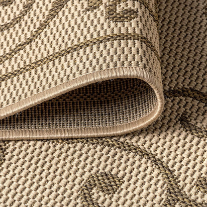 JONATHAN Y Vintage Filigree Indoor Outdoor Area Rug 5X8 Beige/Brown, Charleston Textured Weave for Backyard, Patio, Porch, Easy-Cleaning, High Traffic, Pet-Friendly, Non-Shedding (SMB106A-5)