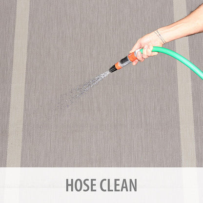 CAMILSON Outdoor Rug 9x12,Large Modern Outside Rugs for Patios Porches Waterproof Durable Washable Non-Shedding, Easy-to-Clean Indoor Outdoor Area Carpet (9 x 12, Bordered - Gray/White)