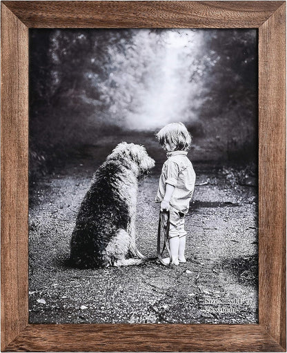 Yaetm-11x14 Picture Frame, Natural Solid Wood Photo Frame Display for Wall Mounting, High Definition Glass Carbonized Black(2 Pack)