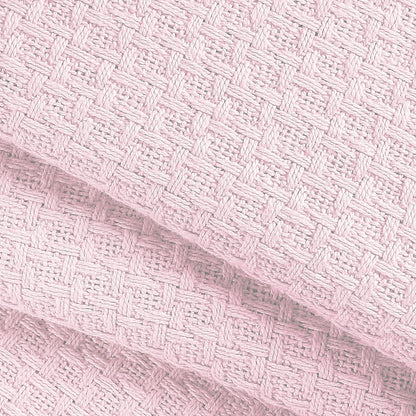 BELIZZI HOME 100 Cotton Bed Blanket, Breathable Bed Blanket Twin Size, Cotton Thermal Blankets Twin, Perfect for Layering Any Bed for All Season, Baby Pink
