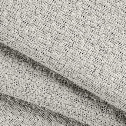 BELIZZI HOME 100% Cotton Bed Blanket, Breathable Bed Blanket Full Queen Size, Cotton Thermal Blankets Full Queen, Perfect for Layering Any Bed for All Season, Light Grey