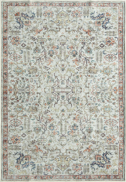 Keen Home Design 5x7 Rug - Machine Washable Area Rug with Non-Slip Backing, Ideal for Living Room, Dining Room, Bedroom - Vintage, Easy Clean, Durable, Low Pile Rug - (5' x 7')