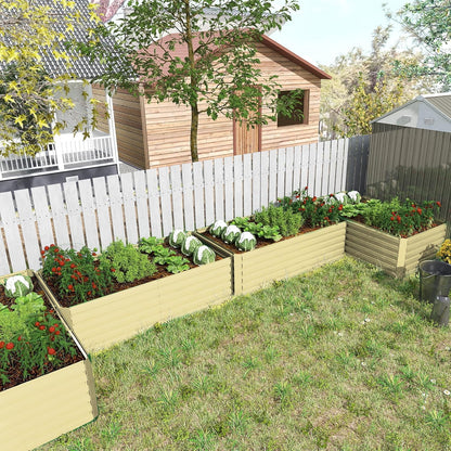 8x4x2 ft Outdoor Raised Garden Bed, Large Metal Planter Raised Beds, Planters for Outdoor Plants for Vegetables, Flowers, Herbs, Fruits, and Succulents.(2 Pcs,Yellow)