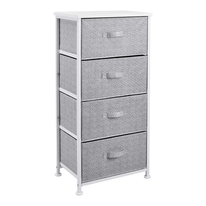 Amazon Basics Fabric 4-Drawer Storage Organizer Unit for Closet, Bedroom, White