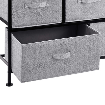 Amazon Basics Extra Wide Fabric 5-Drawer Storage Organizer Unit for Bedroom Closet, Black