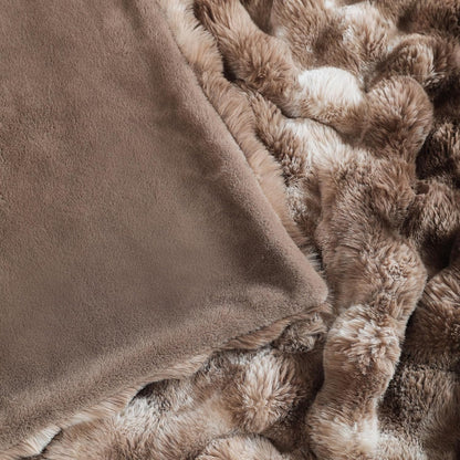 UKELER Ultra Soft Throw Blanket 50''x60'', Brown Fluffy Blankets & Throws Faux Fur Blanket for Couch, Bed, Sofa Cozy Plush Warm Thick Velvet Blanket for Women, Men