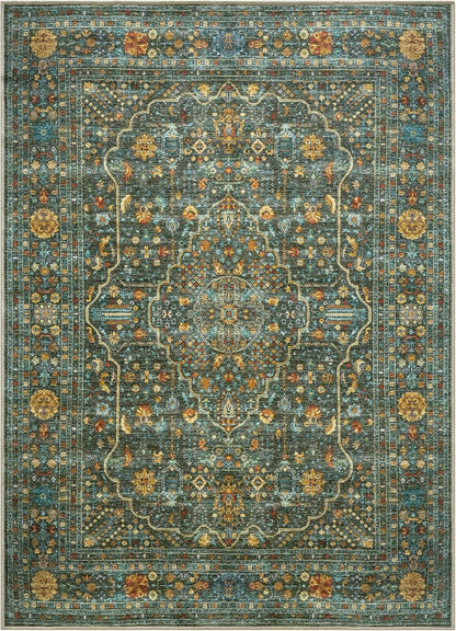 Keen Home Design 9x12 Rug - Machine Washable Area Rug with Non-Slip Backing, Ideal for Living Room, Dining Room, Bedroom - Vintage, Easy Clean, Durable, Low Pile Rug - (9' x 12')