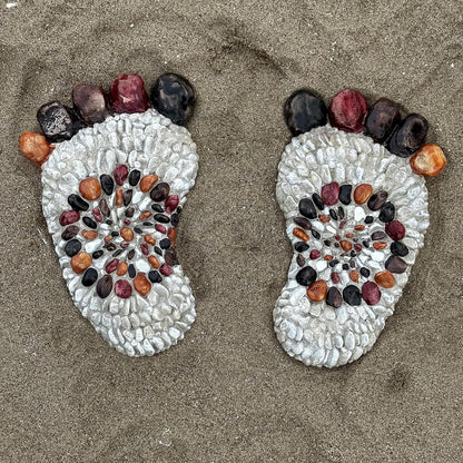 Outdooor Stepping Stones - Decorative Garden Stones for Patio, Deck, Garden or Sidewalk Faux Cobblestone Stepping Stones (Set of 2#B