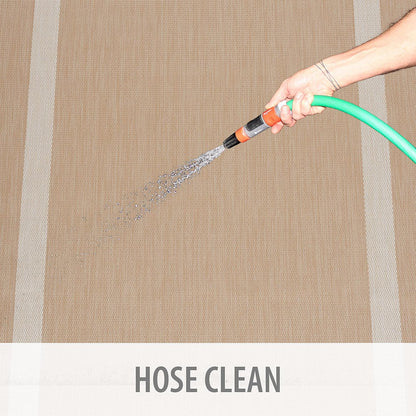 CAMILSON Outdoor Rug 9x12, Large Modern Outside Rugs for Patios Porches Waterproof Durable Washable Non-Shedding, Easy-to-Clean Indoor Outdoor Area Carpet (9 x 12, Bordered - Beige/White)