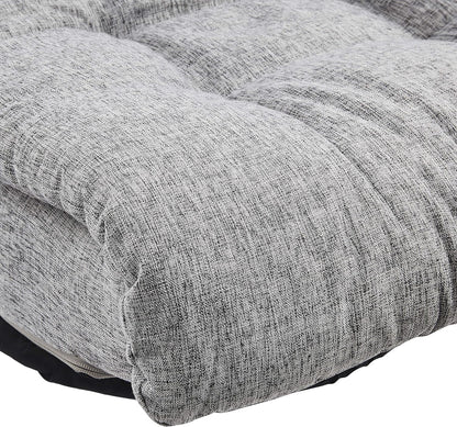 Amazon Basics Swivel Foam Lounge Chair with Headrest, Floor-Compatible, Adjustable, Gaming, 26.3D x 23.5W x 13.7H in, Grey