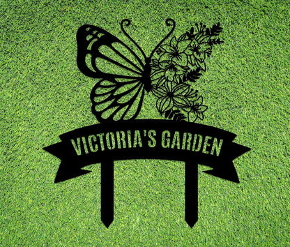 Personalized Metal Garden Sign with Stake, Custom Garden Decor for Outdoor, Custom Family Name Sign, Patio Decorations, Lawn Art, Farmhouse Decorative, Housewarming Gift (CstmDesign7)