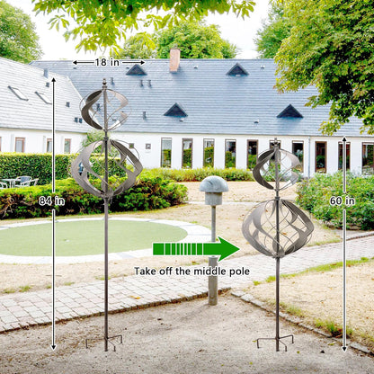 Wind Spinners Outdoor Metal - Large Kinetic Wind Spinner for Yard Garden, Windmills Lawn Ornament Décor for Lawn Patio (Height 84")