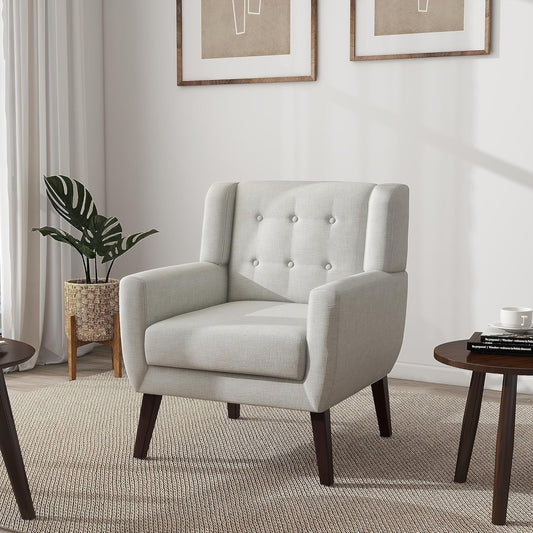 UIXE Accent Chair Modern Upholstered Armchair, Comfy Living Room Arm Chairs Mid Century Single Sofa