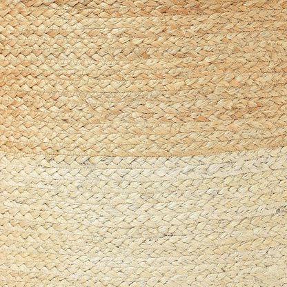 REDEARTH · Cylindrical Pouf Foot Stool Ottoman - Jute Braided Pouffe Poof Accent Sitting Footrest for Living Room, Bedroom, Nursery, Patio, Lounge & Other Rooms (Natural Ivory, 18"x18"x14")
