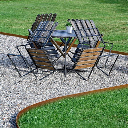 Worth Garden 6-Pack Pre-Rusted Cor-Ten Steel Landscape Edging - 40" L x 6" H Each (20ft Total) - No-Dig Hammer-in Heavy Duty 14-Gauge Metal Edging Border w/ 7 Clips & Gloves - Edge for Lawn Yard