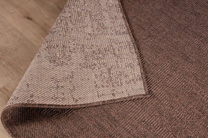 CAMILSON Easy Jute Round Rug 6ft Indoor Outdoor Brown Color Fiber Area Rugs for Living Room Patio and Kitchen Rug, Solid Boho Woven Design Easy-Cleaning, Washable Outside Carpet Alfombras (6 Round)