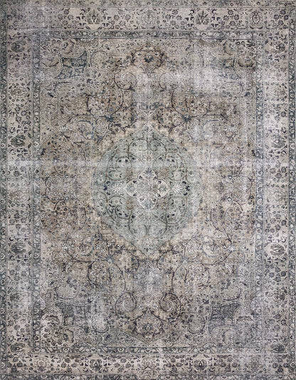 Loloi Layla Collection LAY-06 Taupe/Stone 2'-6" x 12'-0" .13" Thick Runner Rug, Soft, Durable, Vintage Inspired, Distressed, Low Pile, Non-Shedding, Easy Clean, Printed, Living Room Rug