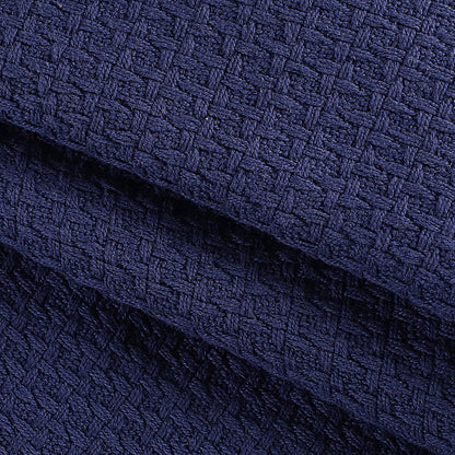 Elvana Home 100% Cotton Bed Blanket, Breathable Bed Blanket Queen Size, Cotton Thermal Blankets Queen, Perfect for Layering Any Bed for All Season, Navy Blue