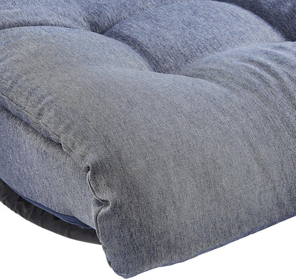 Amazon Basics Swivel Foam Lounge Chair with Headrest, Floor-Compatible, Adjustable, Gaming, 26.3D x 23.5W x 13.7H in, Denim Blue